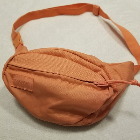 Jansport Coral Pink Fanny Pack Mono Fifth Avenue Style Adjustable w/ Zip Pocket - Picture 2 of 8